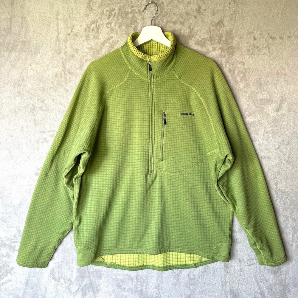 Vintage Patagonia R1 Regulator Fleece Pullover Made in USA XL Toad Green 40102F4